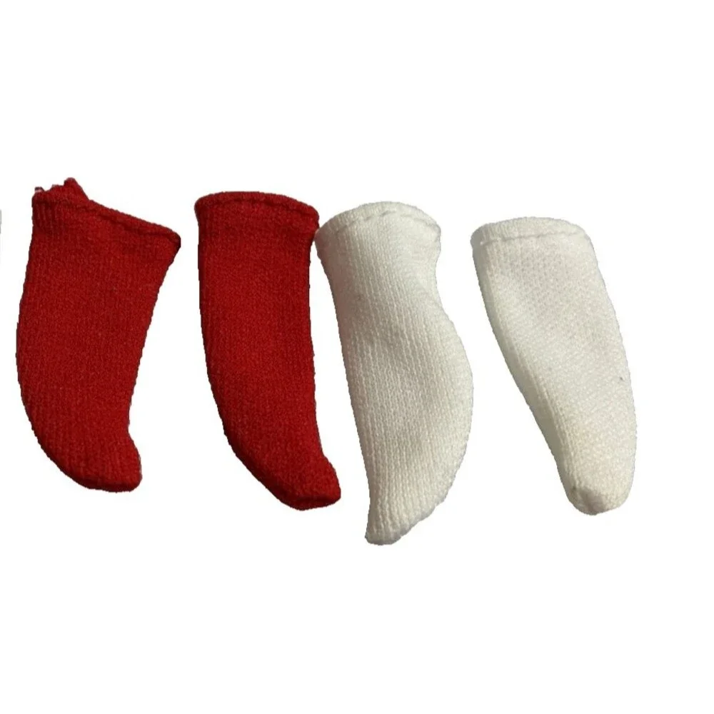 Vintage Barbie Socks Stockings Lot of 4 Pairs Blue Red White Fashion Doll